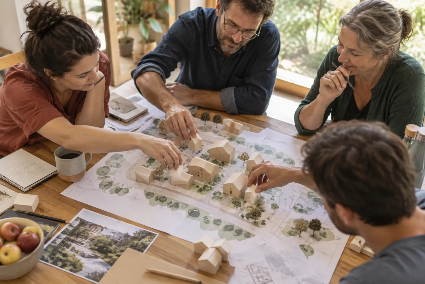 Des futurs habitants construisent une maquette de leur projet collectif